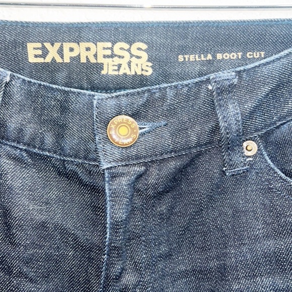 Express Jeans Stella Bootcut Low To MidRise Dark Wash Jeans - Picture 4 of 11